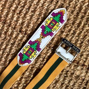 RARE Vintage Original PETER MAX Belt (1970) Southwest Print Enamel Buckle